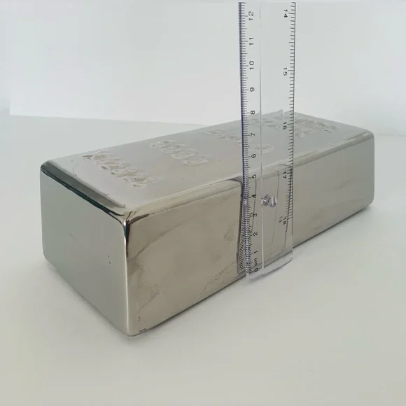 Silver Brick Piggy Bank - Picture 3 of 8